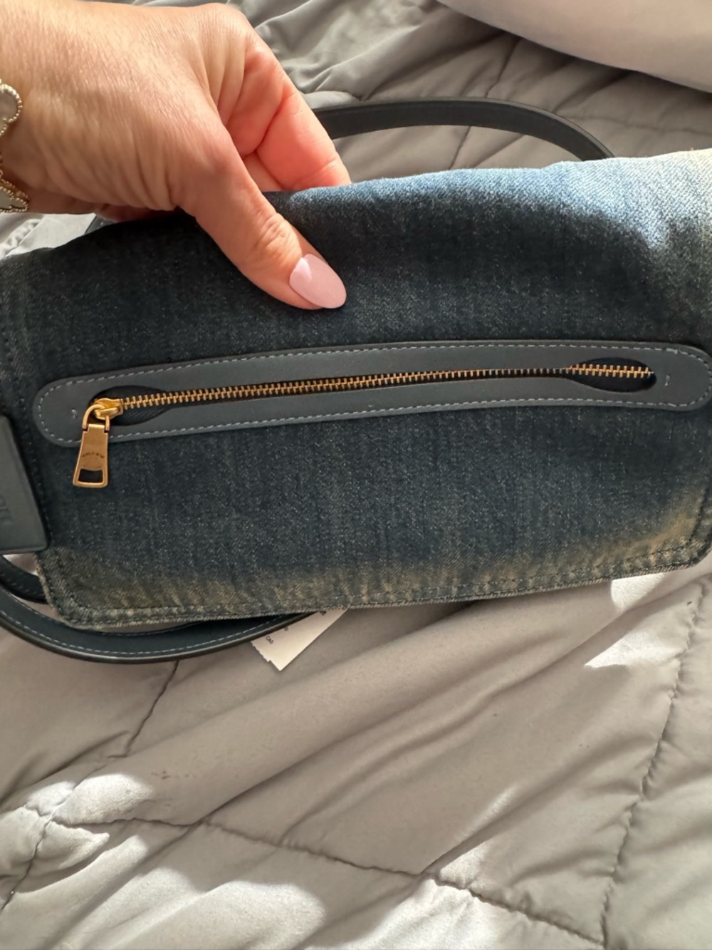 Coach Denim Blue Shoulder Bag with Gold Hardware Tabby 26 - Picture 11 of 15